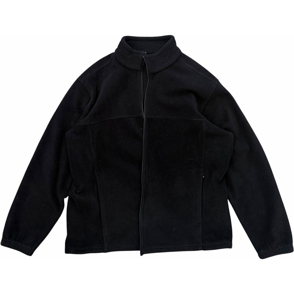 Bass Pro Shops Mens Large Black Fleece Jacket Full Zip Lightweight Outdoor